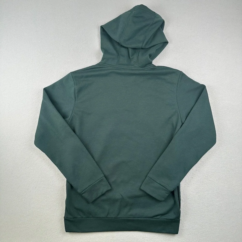 Adidas Hoodie Mens Medium Green Zip Chest Pocket Fleece Pullover JG8148